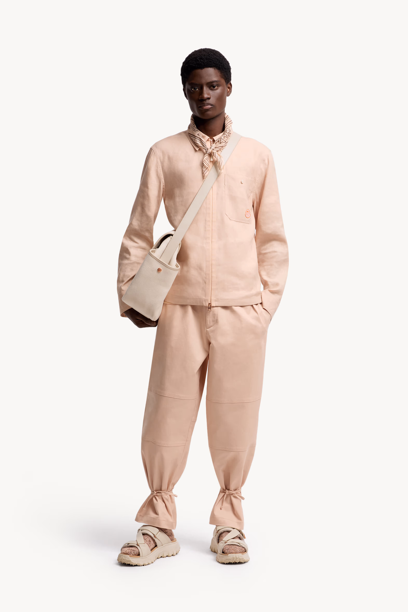 Moncler x Gilga Farm by Donald Glover Linen Blend Shirt Men Peach Pink Moncler 0